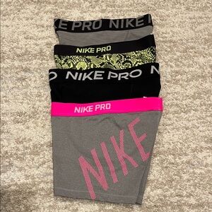 Nike Pro Women's Athletic Shorts - Gray, Black, Neon Yellow, Pink